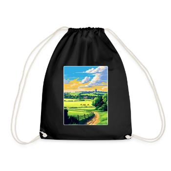 Cotswolds Angleterre Royaume-Uni Affiche de voyage vintage WPA Art - Sac de sport léger - noir - Devant