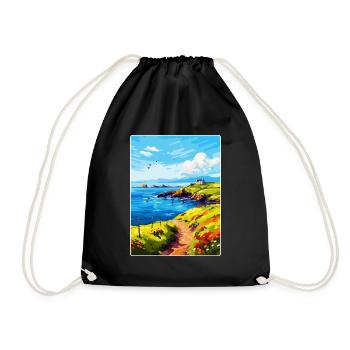 Île de Seil Écosse Royaume-Uni Affiche De Voyage Vintage WPA - Sac de sport léger - noir - Devant