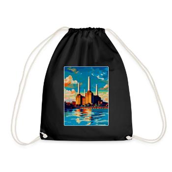 Battersea London England Uk Vintage Travel Poster - Drawstring Bag - black - Front