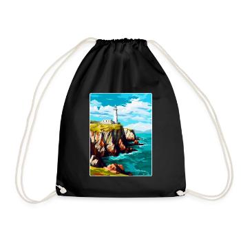 South Stack Cliffs Anglesey Affiche de voyage vintage - Sac de sport léger - noir - Devant