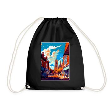Guildford Angleterre Royaume-Uni Affiche de voyage vintage WPA Art - Sac de sport léger - noir - Devant