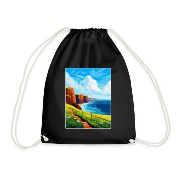 Isle Of Hoy Scotland Uk Vintage Travel Poster WPA - Drawstring Bag - black - Front