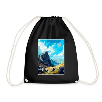 Glyder Fach Pays de Galles Royaume-Uni Affiche de voyage vintage WPA Art - Sac de sport léger - noir - Devant