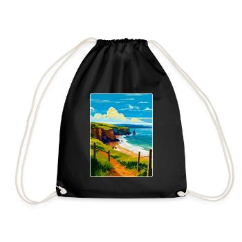 Devon West Country Vintage Reiseposter Souvenir - Turnbeutel - Schwarz - Vorne