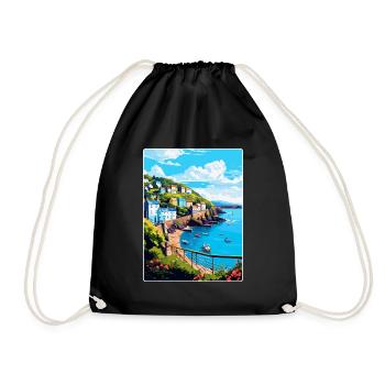 Ilfracombe England Uk Travel Poster Souvenir WPA - Drawstring Bag - black - Front