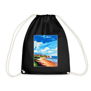 Filey Yorkshire Vintage Travel Poster Souvenir WPA - Drawstring Bag - black - Front