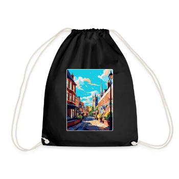 Shrewsbury England Uk Travel Poster Souvenir WPA - Drawstring Bag - black - Front