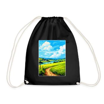 Lerryn Cornwall England Uk Travel Poster Souvenir - Drawstring Bag - black - Front