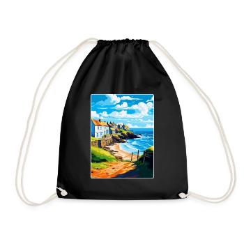 Gorran Haven Angleterre Royaume-Uni Affiche de voyage Souvenir WPA - Sac de sport léger - noir - Devant
