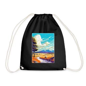 Cairngorms Scotland Uk Travel Poster Souvenir WPA - Drawstring Bag - black - Front