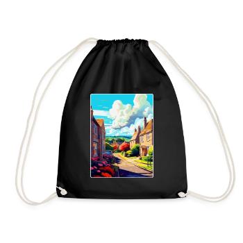 Bathampton England Uk Travel Poster Souvenir WPA - Drawstring Bag - black - Front