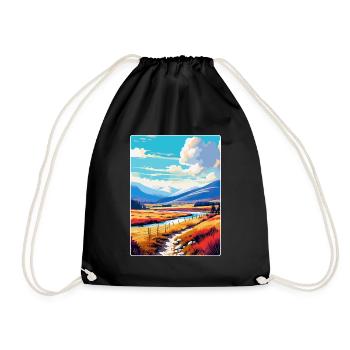Cairngorms Scotland Uk Travel Poster Souvenir WPA - Drawstring Bag - black - Front
