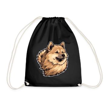 Eurasier Hund Hundekopf - Turnbeutel - Schwarz - Vorne