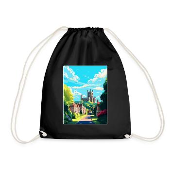 Arundel Sussex Vintage Travel Poster Souvenir WPA - Drawstring Bag - black - Front
