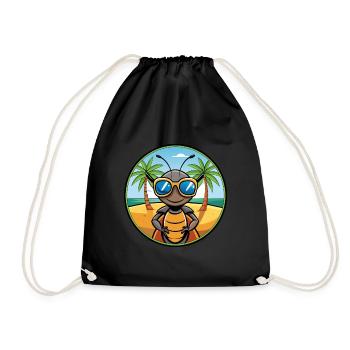 Ameise lustige Cartoon Sommer Strand Sonnenbrille Aufkleber - Turnbeutel - Schwarz - Vorne