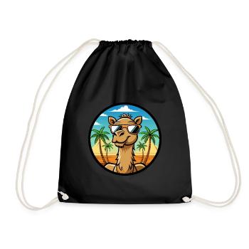 Kamel Lustige Cartoon Sommer Strand Sonnenbrille Cool - Turnbeutel - Schwarz - Vorne