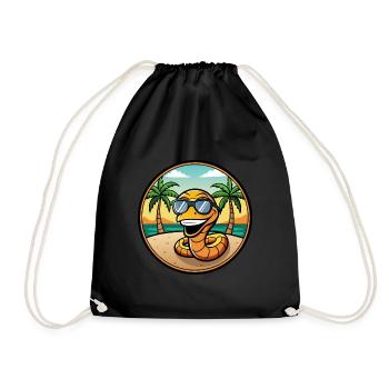 Serpent Drôle Dessin Animé Plage D’été Lunettes De Soleil Cool - Sac de sport léger - noir - Devant