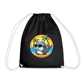 Baleine Drôle Dessin Animé Plage D’été Lunettes De Soleil Cool - Sac de sport léger - noir - Devant