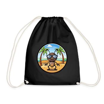 Ameise lustige Cartoon Sommer Strand Sonnenbrille Aufkleber - Turnbeutel - Schwarz - Vorne