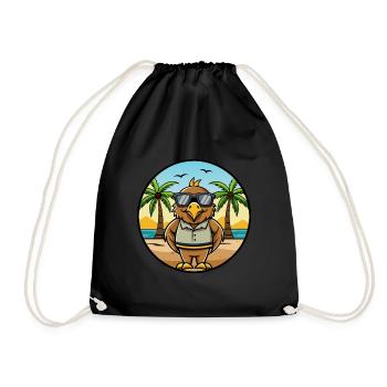 Hawk Lustige Cartoon Sommer Strand Sonnenbrille Aufkleber - Turnbeutel - Schwarz - Vorne