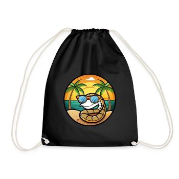 Serpent Drôle Dessin Animé Plage D’été Lunettes De Soleil Cool - Sac de sport léger - noir - Devant