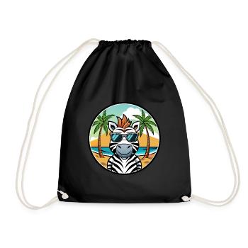 Zebra Lustige Cartoon Sommer Strand Sonnenbrille Cool - Turnbeutel - Schwarz - Vorne