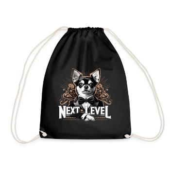Chihuahua Next Level Suit Tuxedo Dog Gift - Drawstring Bag - black - Front