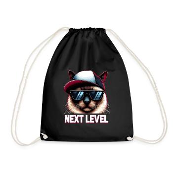 Siamese Cat Siamese Cat Next Level Hip Hop Gift - Drawstring Bag - black - Front