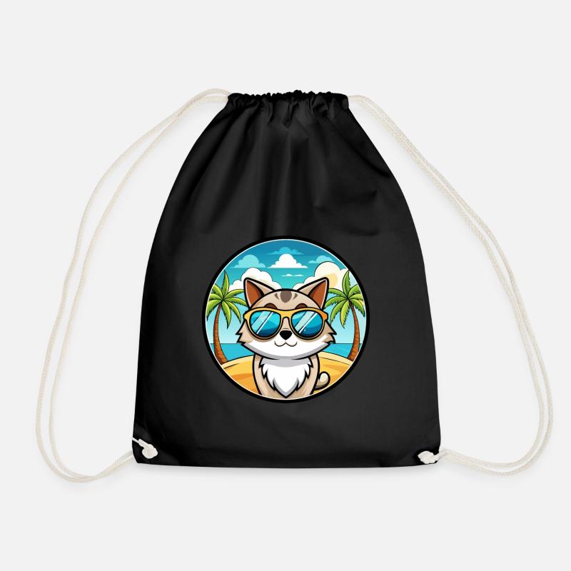 Birma Katzenrasse Cartoon Sonnenbrille Strand - Turnbeutel - Schwarz