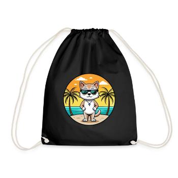 Burmilla Cat Breed Cartoon Lunettes de soleil Beach - Sac de sport léger - noir - Devant