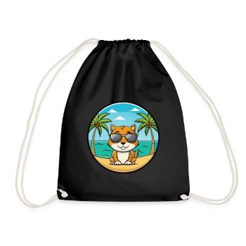 Chypre Chat Race Dessin Animé Lunettes De Soleil Plage - Sac de sport léger - noir - Devant