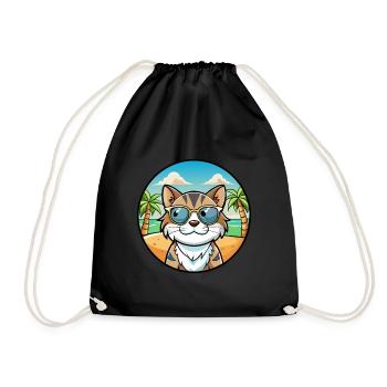 Lunettes de soleil de dessin animé de race de chat calicot dilué plage - Sac de sport léger - noir - Devant