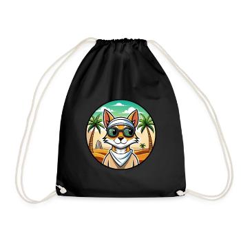 Lunettes de soleil de race de chat Mau arabe de plage - Sac de sport léger - noir - Devant