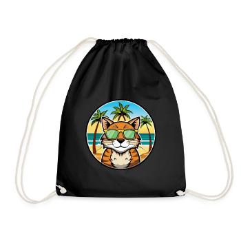 Lunettes de soleil California Spangled Cat Breed Cartoon - Sac de sport léger - noir - Devant