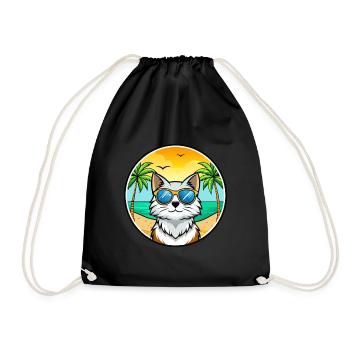 Forêt norvégienne Race Dessin animé Lunettes de soleil Plage - Sac de sport léger - noir - Devant