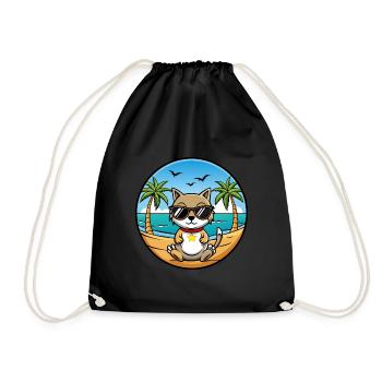 Chypre Chat Race Dessin Animé Lunettes De Soleil Plage - Sac de sport léger - noir - Devant