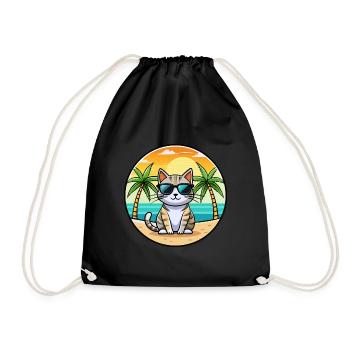 Amerikanische Kurzhaarkatze Rasse Cartoon Sonnenbrille - Turnbeutel - Schwarz - Vorne