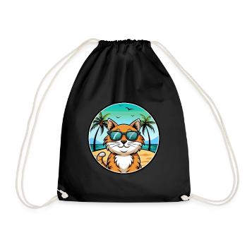 Lunettes de soleil California Spangled Cat Breed Cartoon - Sac de sport léger - noir - Devant