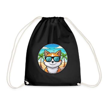 Lunettes de soleil de dessin animé de race de chat calicot dilué plage - Sac de sport léger - noir - Devant