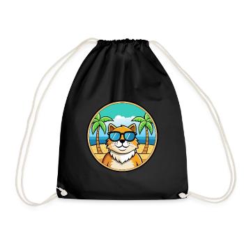 Ragamuffin Lunettes de soleil de dessin animé de race de chat plage - Sac de sport léger - noir - Devant