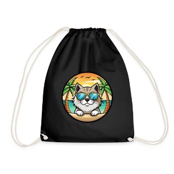 Himalaya-Katzenrasse Cartoon-Sonnenbrille Strand - Turnbeutel - Schwarz - Vorne