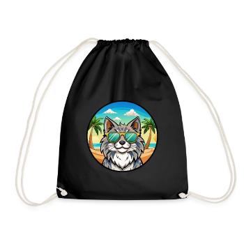 Forêt norvégienne Race Dessin animé Lunettes de soleil Plage - Sac de sport léger - noir - Devant