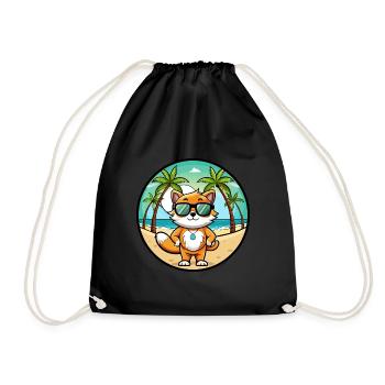 Khao Manee Cat Breed Cartoon Lunettes de soleil Beach - Sac de sport léger - noir - Devant