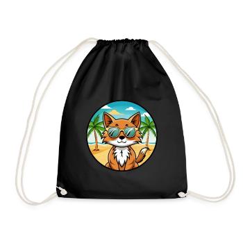 Lunettes de soleil Kawaii de race de chat somalienne de dessin animé plage - Sac de sport léger - noir - Devant