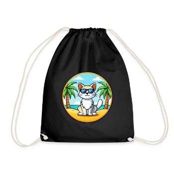 Turc Van Chat Race Dessin Animé Lunettes de Soleil Plage - Sac de sport léger - noir - Devant