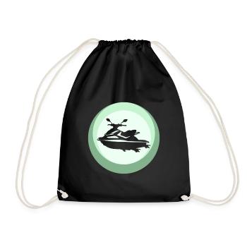 Jetski Jet Ski Wakeskating - Drawstring Bag - black - Front