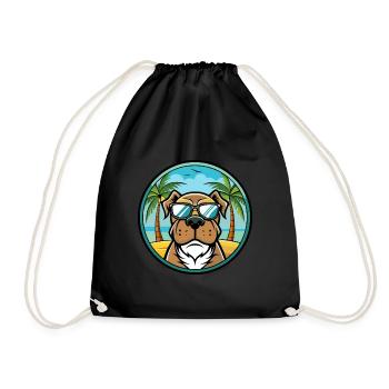 Alpine Mastiff Dog Breed Cartoon Sunglasses Beach - Drawstring Bag - black - Front
