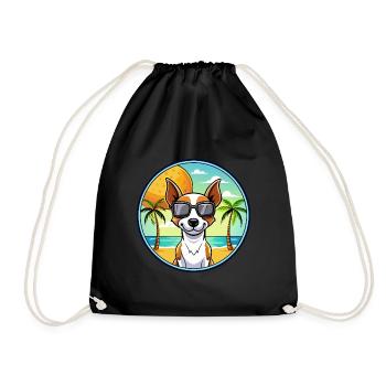 Decker Rat Terrier Hunderasse Cartoon Sonnenbrille - Turnbeutel - Schwarz - Vorne