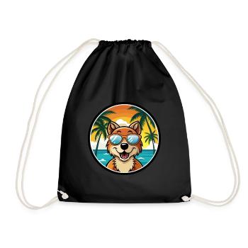 Hygenhund Chien Race Dessin Animé Lunettes De Soleil Plage - Sac de sport léger - noir - Devant