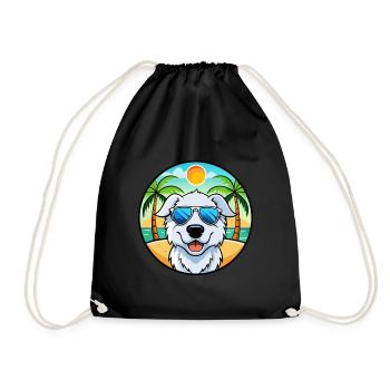 Kuvasz Chien Race Dessin Animé Lunettes de Soleil Plage - Sac de sport léger - noir - Devant